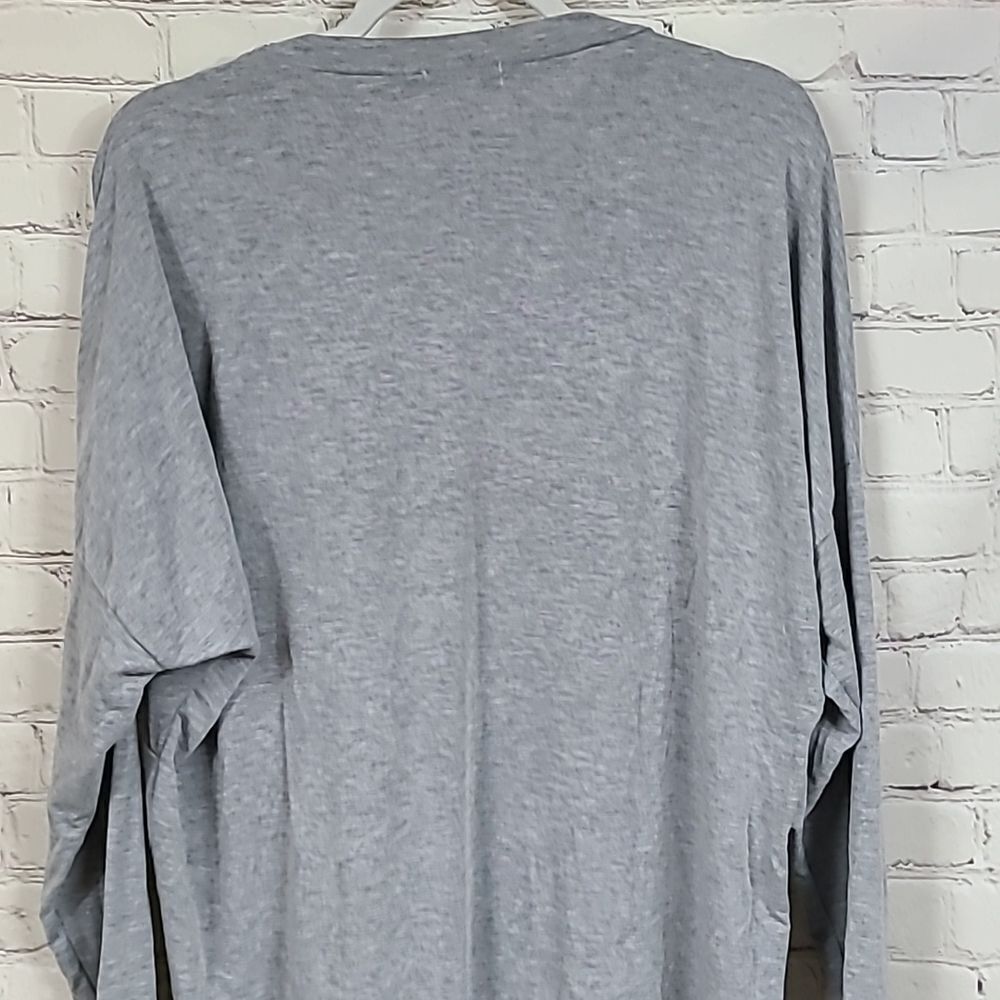 PrettyLittleThing Grey Long Sleeve Jersey Layer T Shirt Dress Size 2 Oversized - Picture 10 of 11